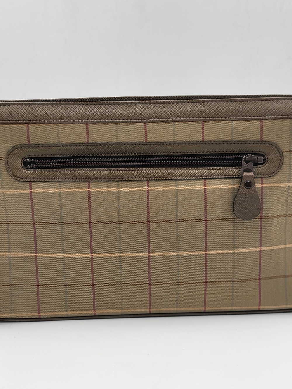 Burberrys Nova Check Canvas Olive Plaid Travel Toiletry Bag, Authentic. - Picture 3 of 15